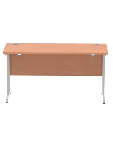 Dynamic Impulse 1400 x 600mm Straight Office Desk Beech Top Silver Cantilever Leg MI001680
