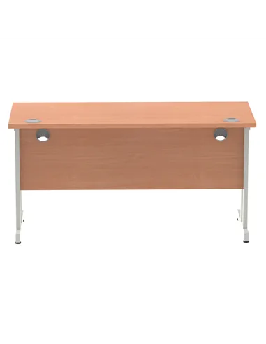 Dynamic Impulse 1400 x 600mm Straight Office Desk Beech Top Silver Cantilever Leg MI001680