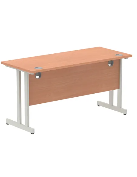 Dynamic Impulse 1400 x 600mm Straight Office Desk Beech Top Silver Cantilever Leg MI001680