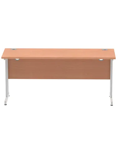 Dynamic Impulse 1600 x 600mm Straight Office Desk Beech Top Silver Cantilever Leg MI001681