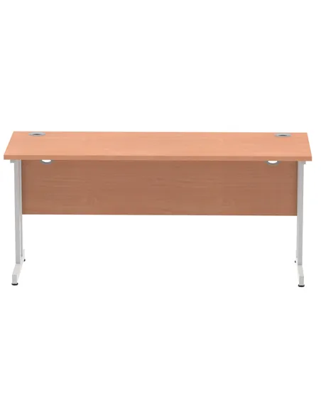 Dynamic Impulse 1600 x 600mm Straight Office Desk Beech Top Silver Cantilever Leg MI001681