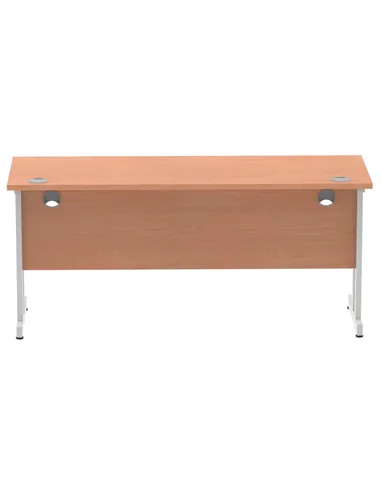 Dynamic Impulse 1600 x 600mm Straight Office Desk Beech Top Silver Cantilever Leg MI001681