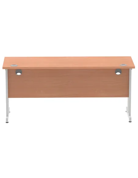 Dynamic Impulse 1600 x 600mm Straight Office Desk Beech Top Silver Cantilever Leg MI001681