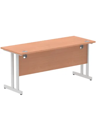 Dynamic Impulse 1600 x 600mm Straight Office Desk Beech Top Silver Cantilever Leg MI001681