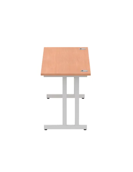 Dynamic Impulse 1600 x 600mm Straight Office Desk Beech Top Silver Cantilever Leg MI001681