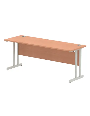 Dynamic Impulse 1800 x 600mm Straight Office Desk Beech Top Silver Cantilever Leg MI001682