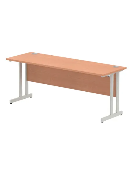 Dynamic Impulse 1800 x 600mm Straight Office Desk Beech Top Silver Cantilever Leg MI001682