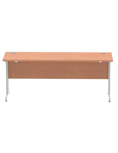 Dynamic Impulse 1800 x 600mm Straight Office Desk Beech Top Silver Cantilever Leg MI001682