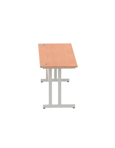 Dynamic Impulse 1800 x 600mm Straight Office Desk Beech Top Silver Cantilever Leg MI001682