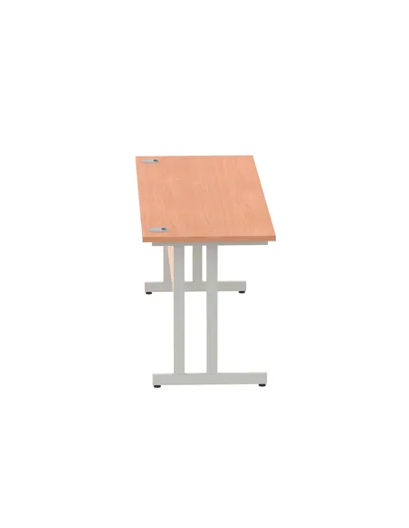 Dynamic Impulse 1800 x 600mm Straight Office Desk Beech Top Silver Cantilever Leg MI001682