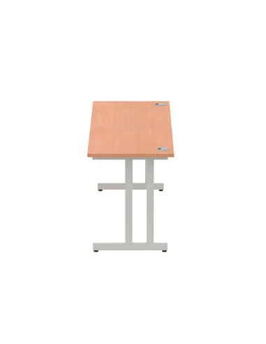 Dynamic Impulse 1800 x 600mm Straight Office Desk Beech Top Silver Cantilever Leg MI001682