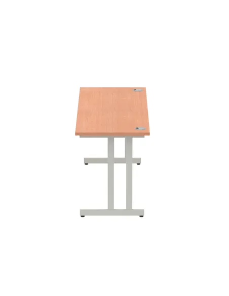 Dynamic Impulse 1800 x 600mm Straight Office Desk Beech Top Silver Cantilever Leg MI001682