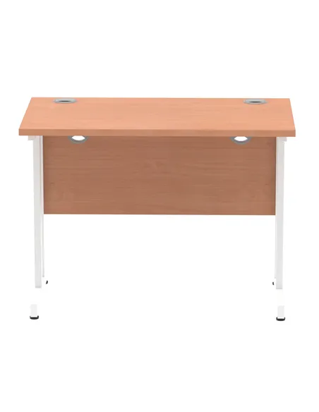 Dynamic Impulse 1000 x 600mm Straight Office Desk Beech Top White Cantilever Leg MI001683