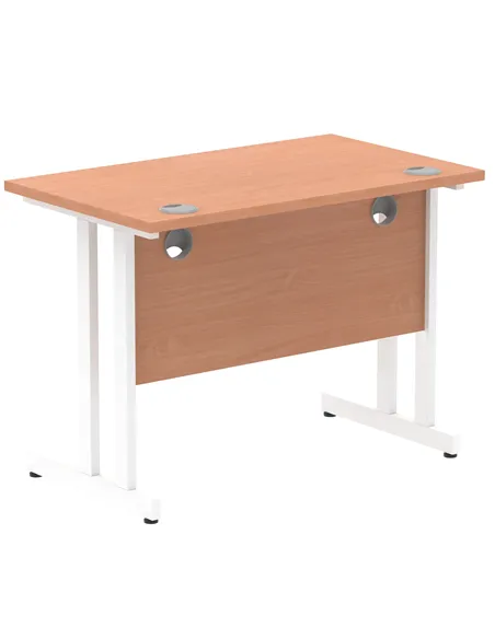 Dynamic Impulse 1000 x 600mm Straight Office Desk Beech Top White Cantilever Leg MI001683