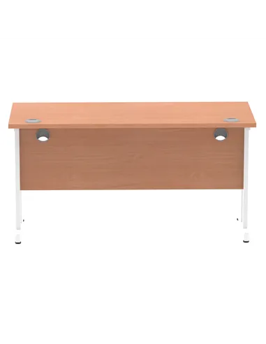 Dynamic Impulse 1400 x 600mm Straight Office Desk Beech Top White Cantilever Leg MI001685