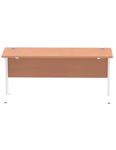 Dynamic Impulse 1600 x 600mm Straight Office Desk Beech Top White Cantilever Leg MI001686 2
