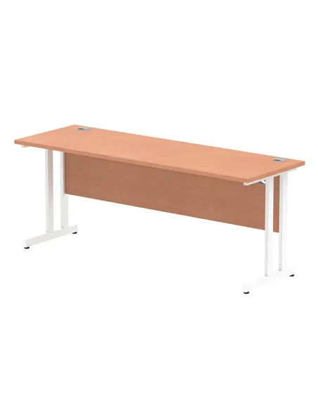 Dynamic Impulse 1800 x 600mm Straight Office Desk Beech Top White Cantilever Leg MI001687