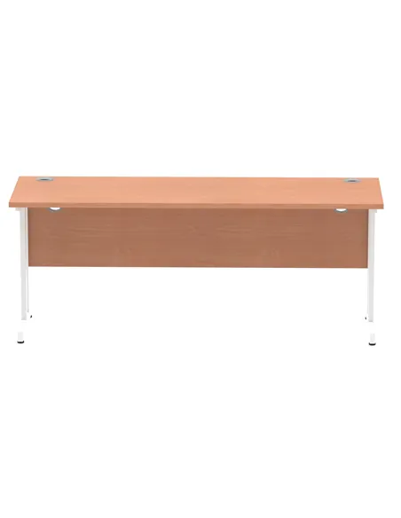 Dynamic Impulse 1800 x 600mm Straight Office Desk Beech Top White Cantilever Leg MI001687