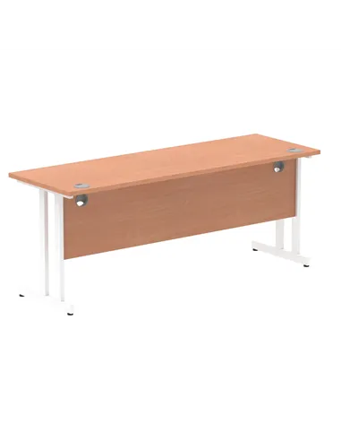 Dynamic Impulse 1800 x 600mm Straight Office Desk Beech Top White Cantilever Leg MI001687