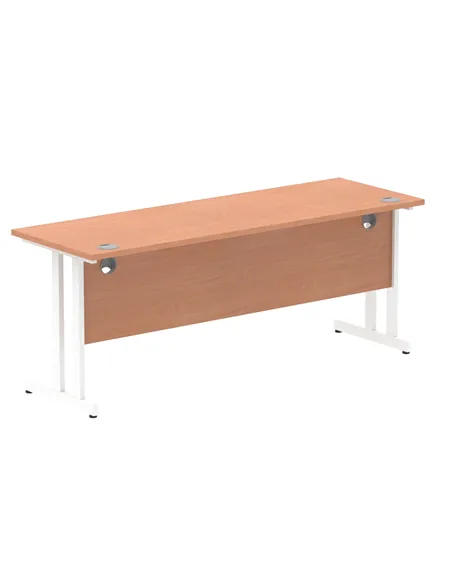 Dynamic Impulse 1800 x 600mm Straight Office Desk Beech Top White Cantilever Leg MI001687