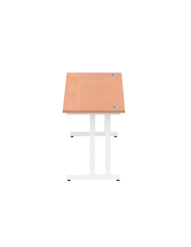 Dynamic Impulse 1800 x 600mm Straight Office Desk Beech Top White Cantilever Leg MI001687