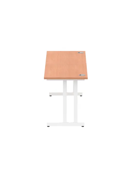 Dynamic Impulse 1800 x 600mm Straight Office Desk Beech Top White Cantilever Leg MI001687
