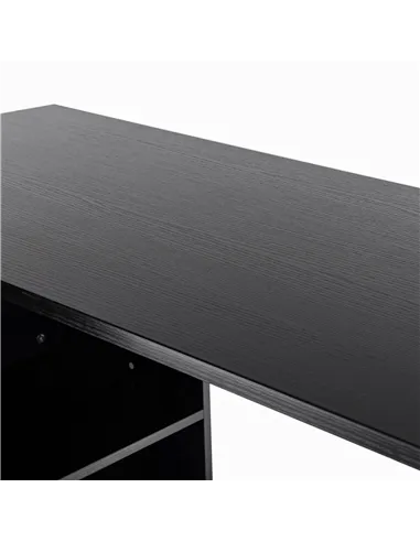 HOMCOM L Shaped Computer Desk, Reversible Home Office Desk with Drawers, File Cabinet and Storage Shelves, Study Table, 117 x 83