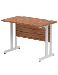 Dynamic Impulse 1000 x 600mm Straight Office Desk Walnut Top Silver Cantilever Leg MI001909