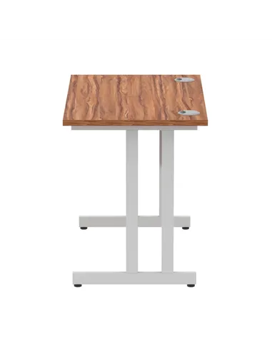 Dynamic Impulse 1000 x 600mm Straight Office Desk Walnut Top Silver Cantilever Leg MI001909