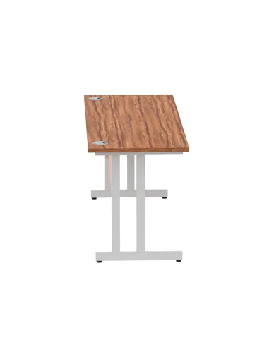 Dynamic Impulse 1600 x 600mm Straight Office Desk Walnut Top Silver Cantilever Leg MI001912