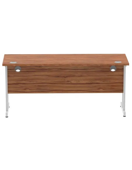 Dynamic Impulse 1600 x 600mm Straight Office Desk Walnut Top Silver Cantilever Leg MI001912