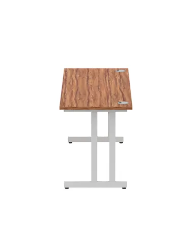 Dynamic Impulse 1600 x 600mm Straight Office Desk Walnut Top Silver Cantilever Leg MI001912