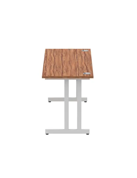 Dynamic Impulse 1600 x 600mm Straight Office Desk Walnut Top Silver Cantilever Leg MI001912