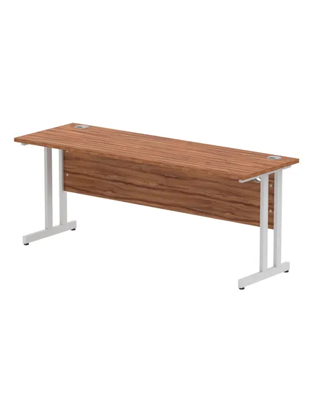 Dynamic Impulse 1800 x 600mm Straight Office Desk Walnut Top Silver Cantilever Leg MI001913