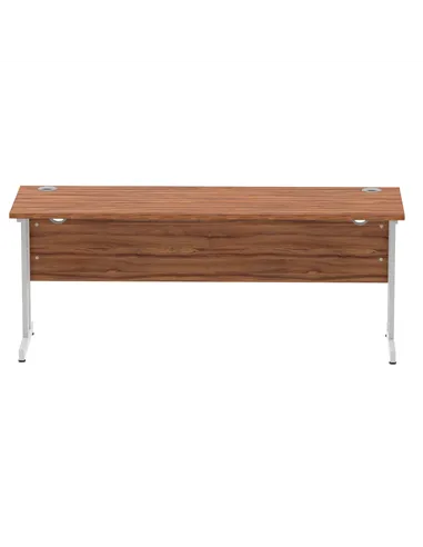 Dynamic Impulse 1800 x 600mm Straight Office Desk Walnut Top Silver Cantilever Leg MI001913