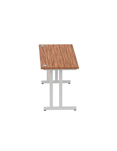 Dynamic Impulse 1800 x 600mm Straight Office Desk Walnut Top Silver Cantilever Leg MI001913