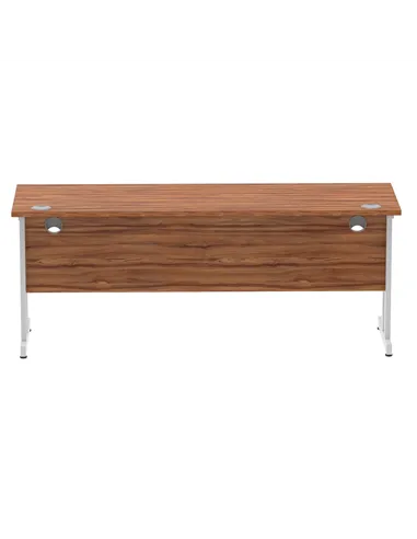 Dynamic Impulse 1800 x 600mm Straight Office Desk Walnut Top Silver Cantilever Leg MI001913
