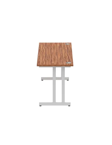 Dynamic Impulse 1800 x 600mm Straight Office Desk Walnut Top Silver Cantilever Leg MI001913