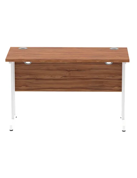Dynamic Impulse 1200 x 600mm Straight Office Desk Walnut Top White Cantilever Leg MI001915