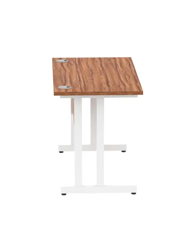 Dynamic Impulse 1200 x 600mm Straight Office Desk Walnut Top White Cantilever Leg MI001915
