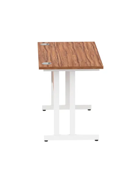 Dynamic Impulse 1200 x 600mm Straight Office Desk Walnut Top White Cantilever Leg MI001915