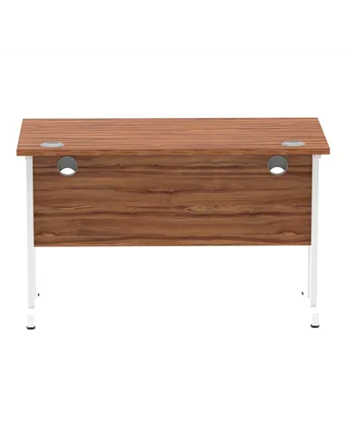 Dynamic Impulse 1200 x 600mm Straight Office Desk Walnut Top White Cantilever Leg MI001915