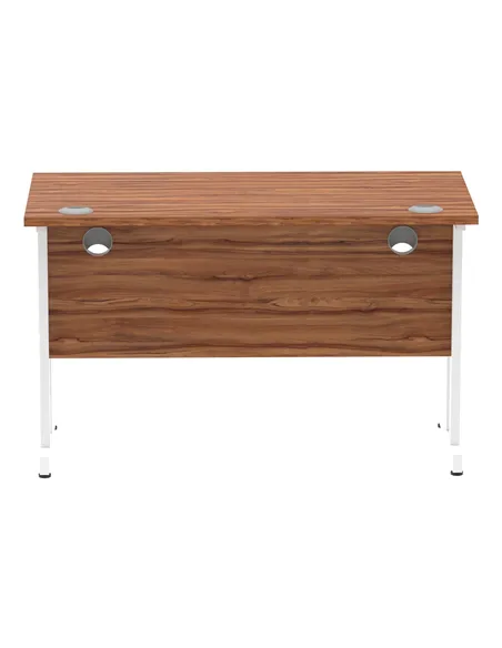 Dynamic Impulse 1200 x 600mm Straight Office Desk Walnut Top White Cantilever Leg MI001915