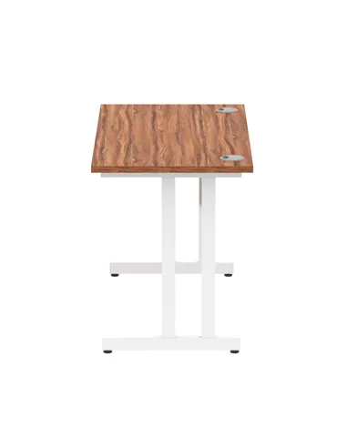 Dynamic Impulse 1200 x 600mm Straight Office Desk Walnut Top White Cantilever Leg MI001915