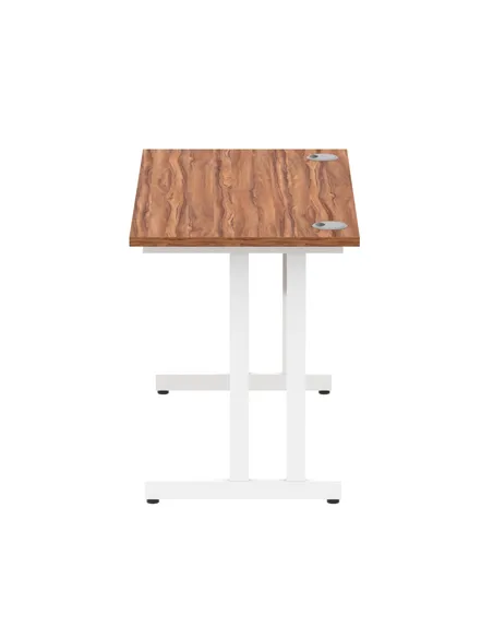 Dynamic Impulse 1200 x 600mm Straight Office Desk Walnut Top White Cantilever Leg MI001915