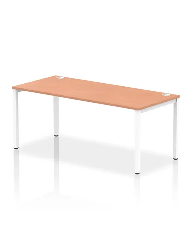 Dynamic Impulse Bench Single Row 1800 White Frame Office Bench Desk Beech IB00442