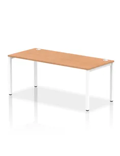 Dynamic Impulse Bench Single Row 1800 White Frame Office Bench Desk Oak IB00445