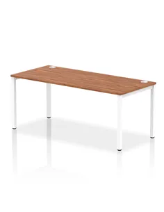 Dynamic Impulse Bench Single Row 1800 White Frame Office Bench Desk Walnut IB00446