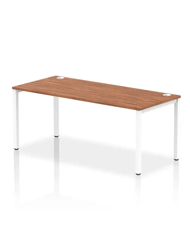 Dynamic Impulse Bench Single Row 1800 White Frame Office Bench Desk Walnut IB00446