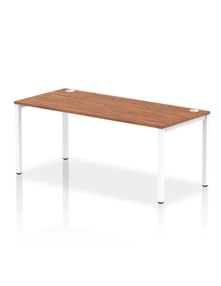 Dynamic Impulse Bench Single Row 1800 White Frame Office Bench Desk Walnut IB00446
